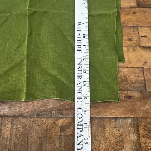 Linen Napkins Set of 4 15 x 15" Green Square - Picture 5 of 5